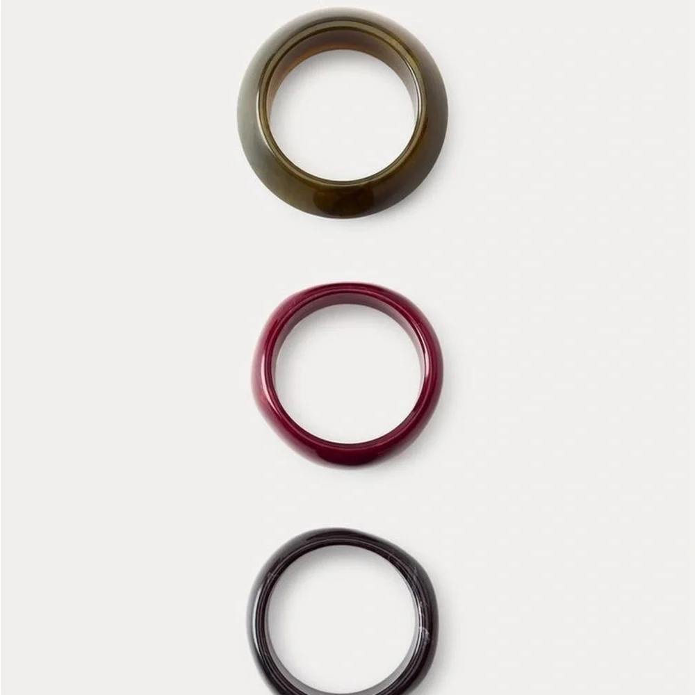 NWOT. Zara Multicolored Pack of Three Rigid Resin Bracelets.